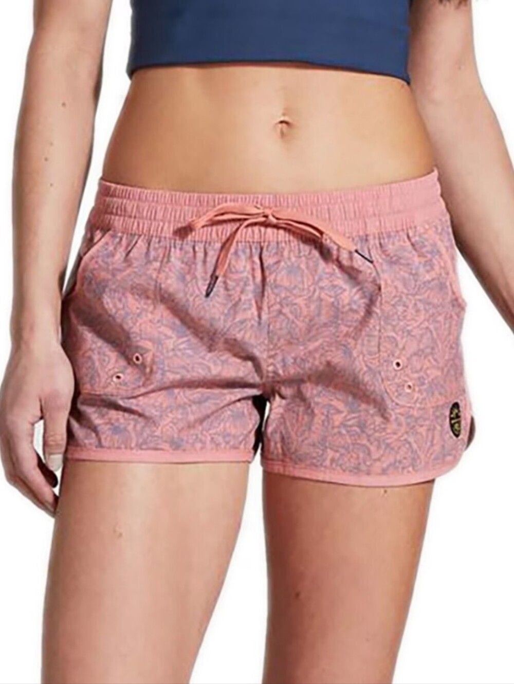 United By Blue Backcountry Womens Floral Pink Drawstring Athletic Board Shorts M